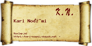 Kari Noémi névjegykártya